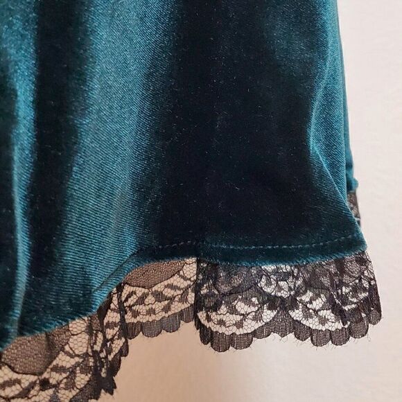 Gothic Retro Green Velvet Butterflies Patchwork Steampunk Party Dress SIZE L NEW - Picture 8 of 14